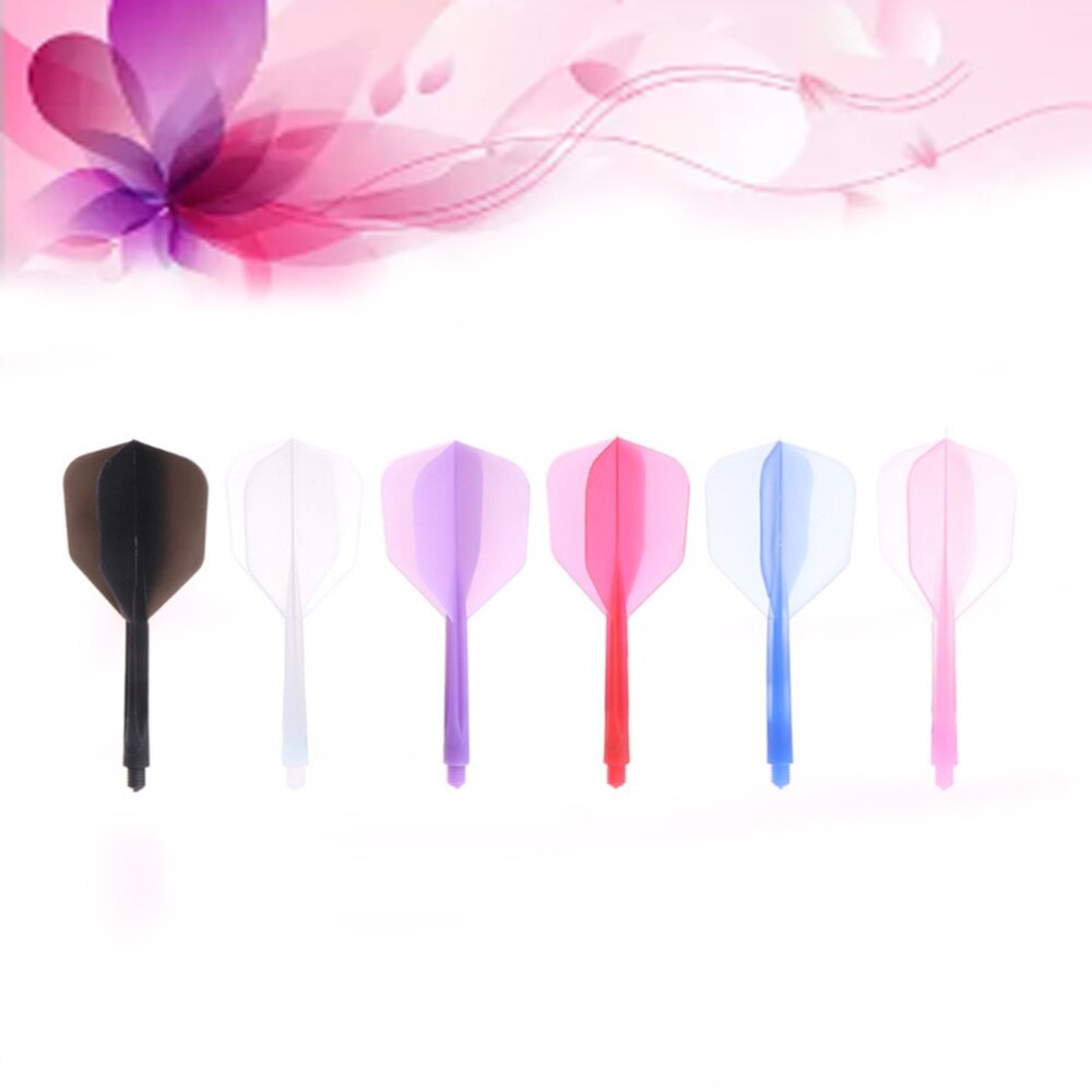 6 Pcs Transparent Fine Thread Dart Flights Darts Accessory Outdoor and Indoor Sports Dart Tail (Red, Black, Blue, Purple,