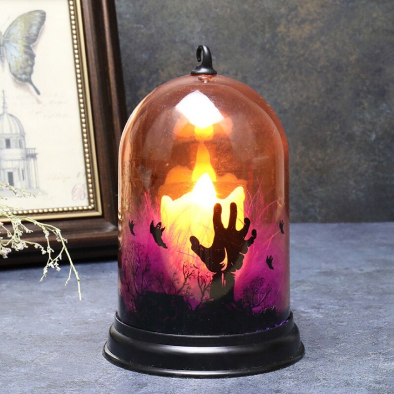 9*9*14.5cm halloween græskar kraniet string lys kranie lampe gør det selv hængende halloween dekoration til hjemmefest forsyninger: A1