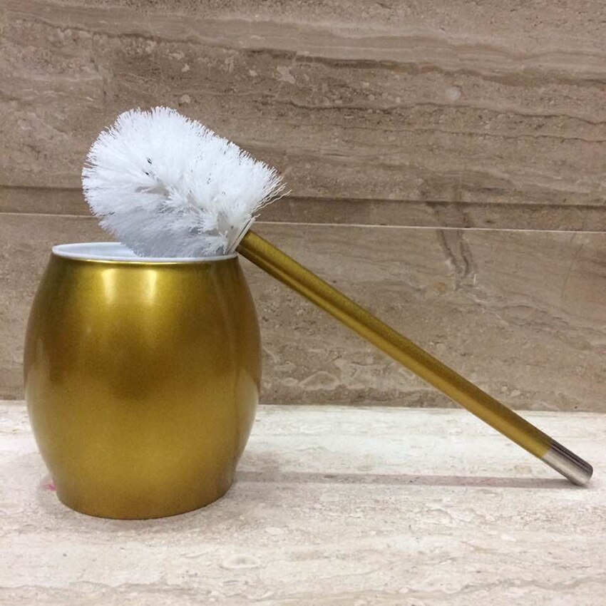 Toilet Brush With Holder Stainless Steel Toilet Scrubber Toilet Bowl Brush and Holder Toilet Brushes for Bathroom: Yellow