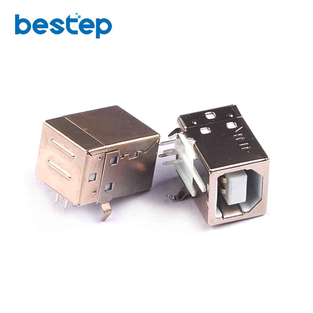 20PCS USB Socket USB-B 90 Degree Bend Needle Female
