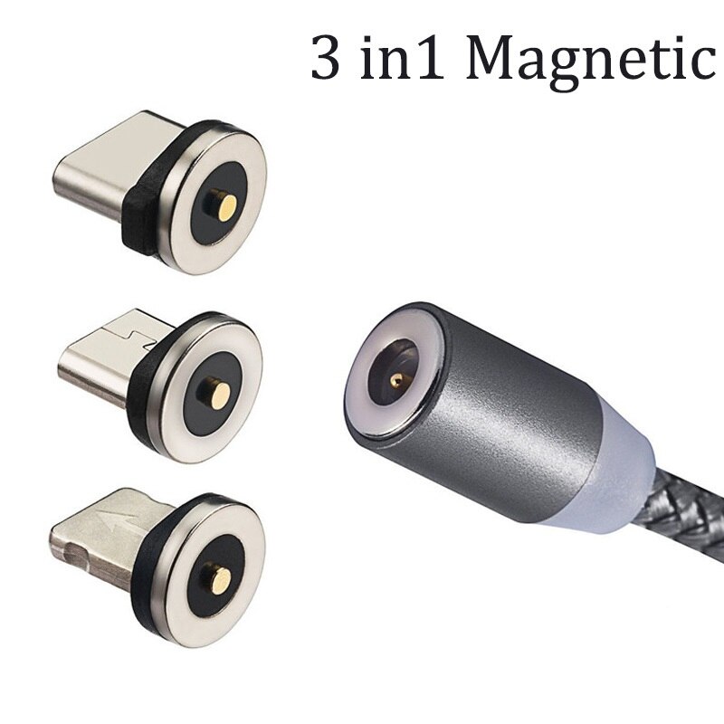 1M Magnetische Ladung Kabel Mikro USB Kabel Für iPhone 11 Profi Max XR Magnet Ladegerät USB Typ C Kabel LED Ladung Draht Kabel