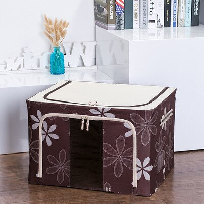 Clothes Organizer Storage Box Finishing Wardrobe Toy Storage Cabinet Oxford Fabric Foldable Quilt Car Trunk Organizer Pet House: Coffee / 22L