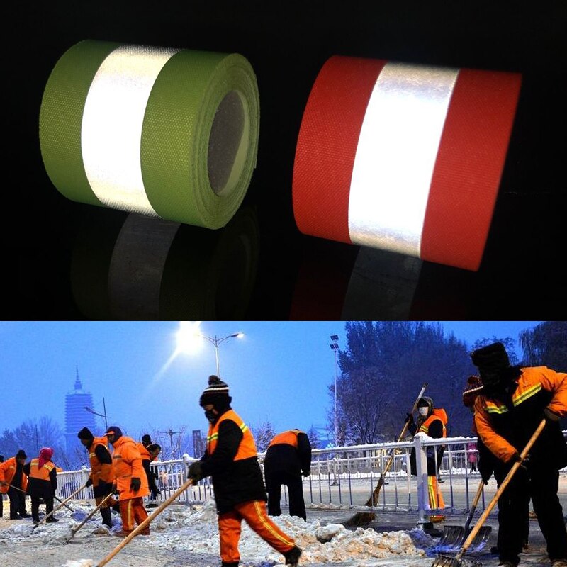 50 Mm Breedte Tl/Fluorescerende Orangeyellow Waarschuwing Tape Voor Veiligheid Kleding Naaien Op