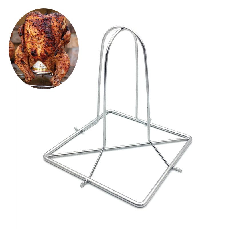 Rvs Kip Houder Bier Kip Koffiebrander Non-stick Kuiken Eend Bbq Grillen Stand Rechtop Bier Koffiebrander Rack Bbq gereedschap