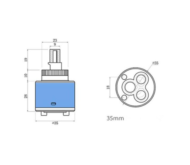 1Pc 35Mm/40Mm Waterbesparende Vervanging Keramische Spool Sedal Water Mengkraan Kraan Cartridge Keuken Badkamer Kraan vervangen Deel: 35mm