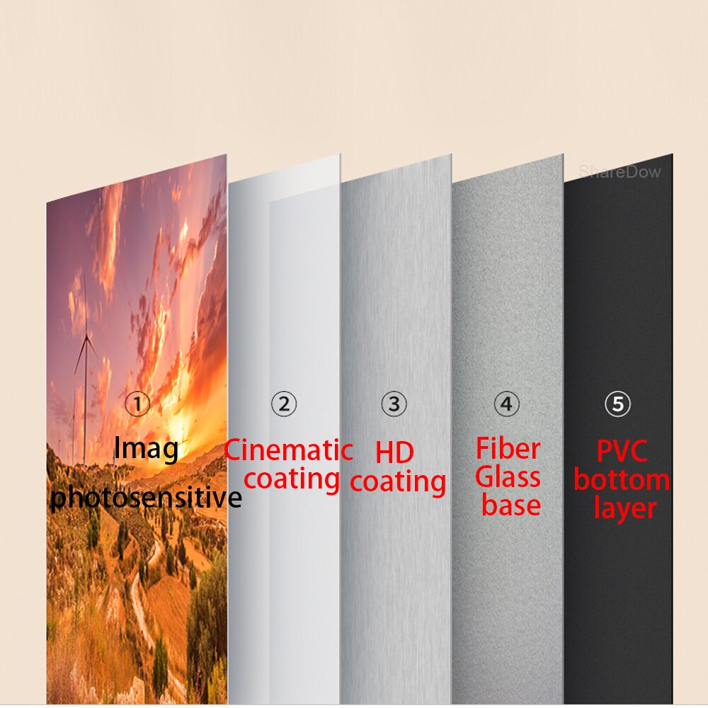 60-100 Inch HD 4:3 Manual Pull Down Projector Screen Self Locking Matte White Fabric Fiber Glass Movie Screen for Home Theater