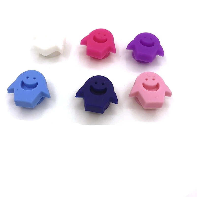 6 stk silikone vinglas markør røde læber smiley ansigt egern haj sucker mark glas identifikation til fester
