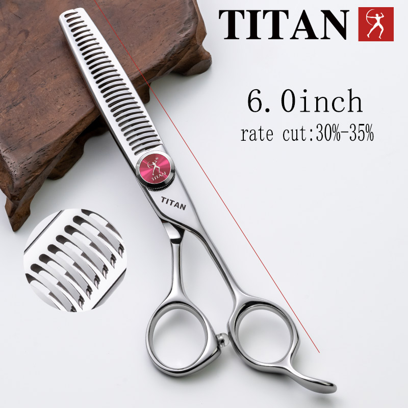 Tijeras de peluquería profesionales TITAN, herramienta de corte de pelo para adelgazar, acero vg10, 6,0, 6,5 pulgadas, herramientas de corte de salón: Castaño