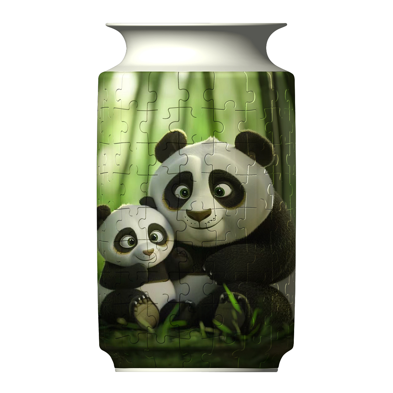 3D Puzzle Vase Panda Flower Building Block Porcelain Artistic Vases Home Decoration Kids Girls Christmas Toy: Clear