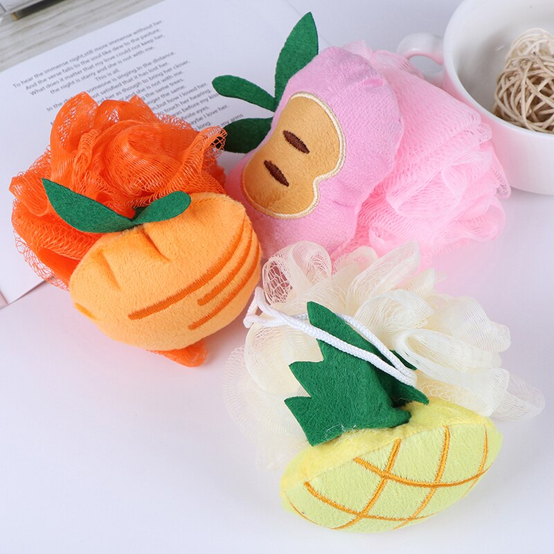 Cotton Baby Bath Brush Cartoon Soft Baby Bath Sponge Powder Puff Cute Children Newbron Infant Shower Product Rubbing Towel Balls