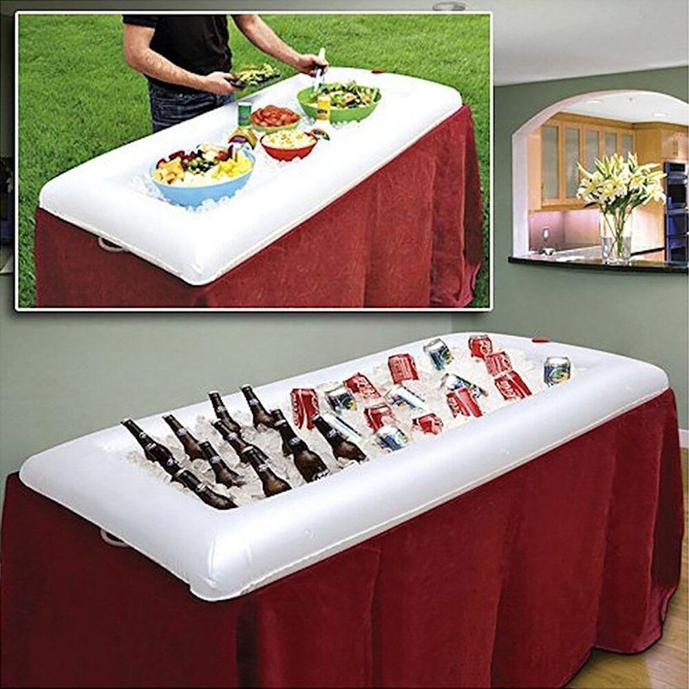 Flotador de piscina inflable para mesa de cerveza, colchón, cubo de hielo, bandeja para Bar de ensalada, soporte para bebidas y alimentos, aire para de agua de verano