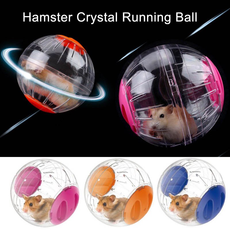 Hamster kører træningshjul bold kæledyrslegetøj til små dyr hamster rotte chinchilla mus jogging træning plast med låsekugle