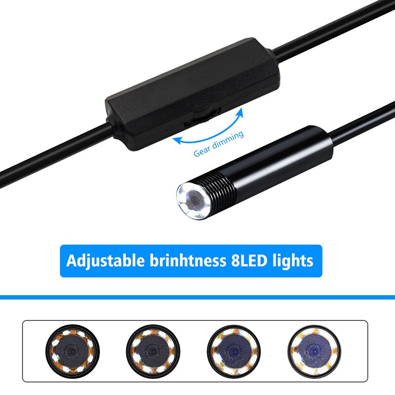 Newest 1080P USB Snake Dual Lens Inspection Camera 2.0 MP IP67 USB Type-C Endoscope with 8 LED for Samsung Huawei Xiaomi PC