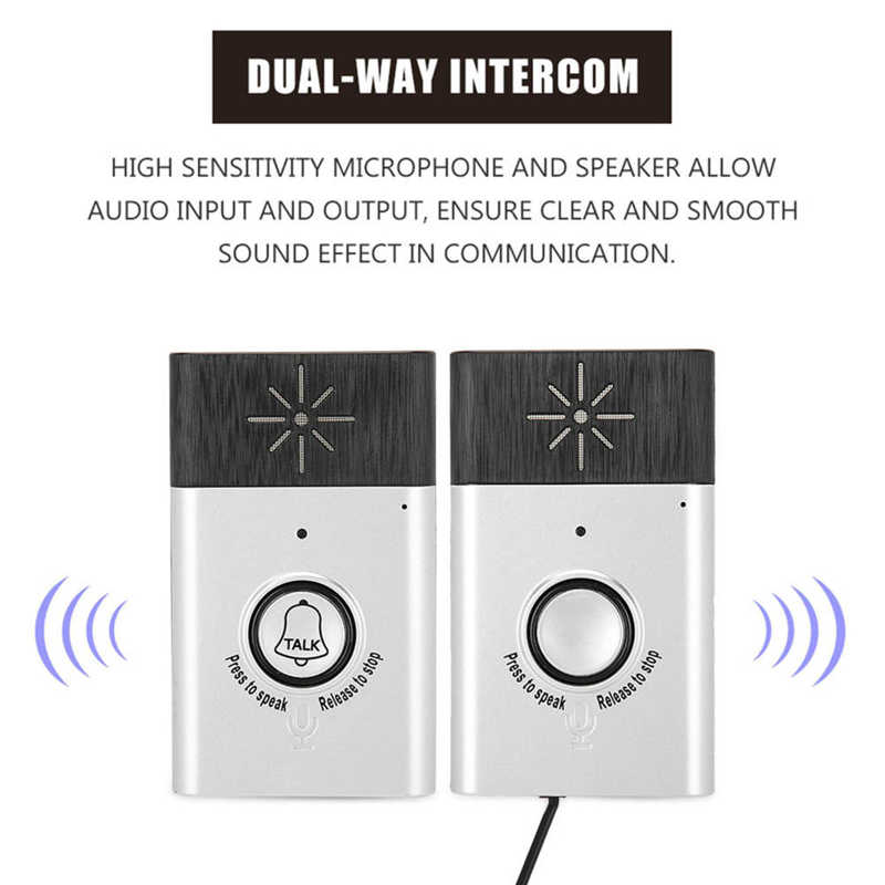 2.4GHz Mini Portable Dual Way Voice Intercom Wireless Doorbell Interphone System Intercom Doorbell