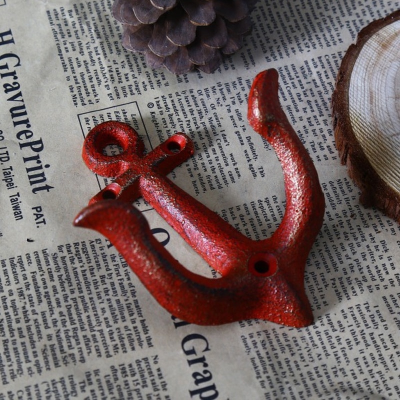 Anchor Model Iron Ornament Wall Hook Home Decoration Rail Door Decor Accessories Bag Hooks Furnishing Crafts Household