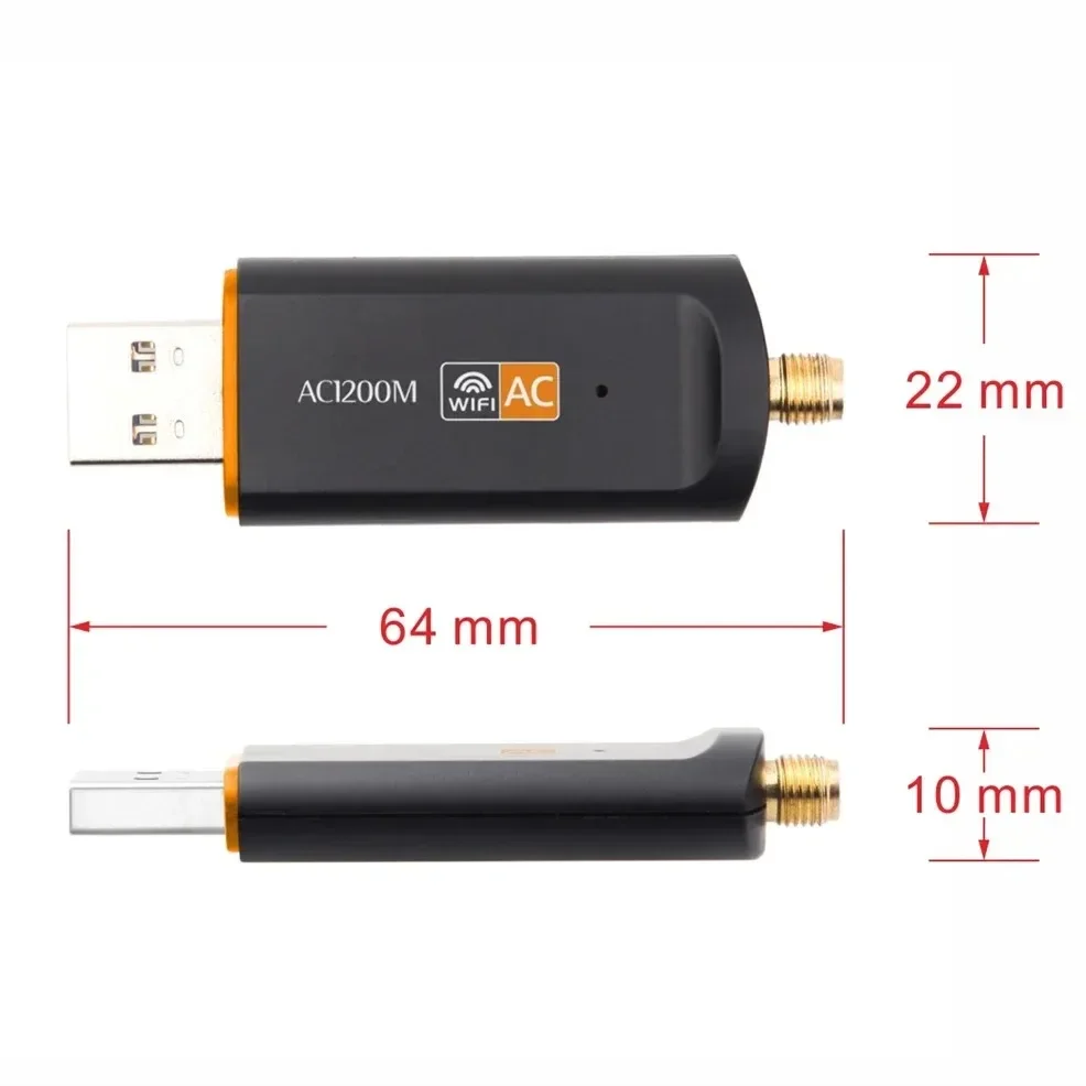 1200Mbps Wifi Usb Adapter Wireless wifi Dongle with 5dB Antenna PC Computer Network Card Receiver Dual Band