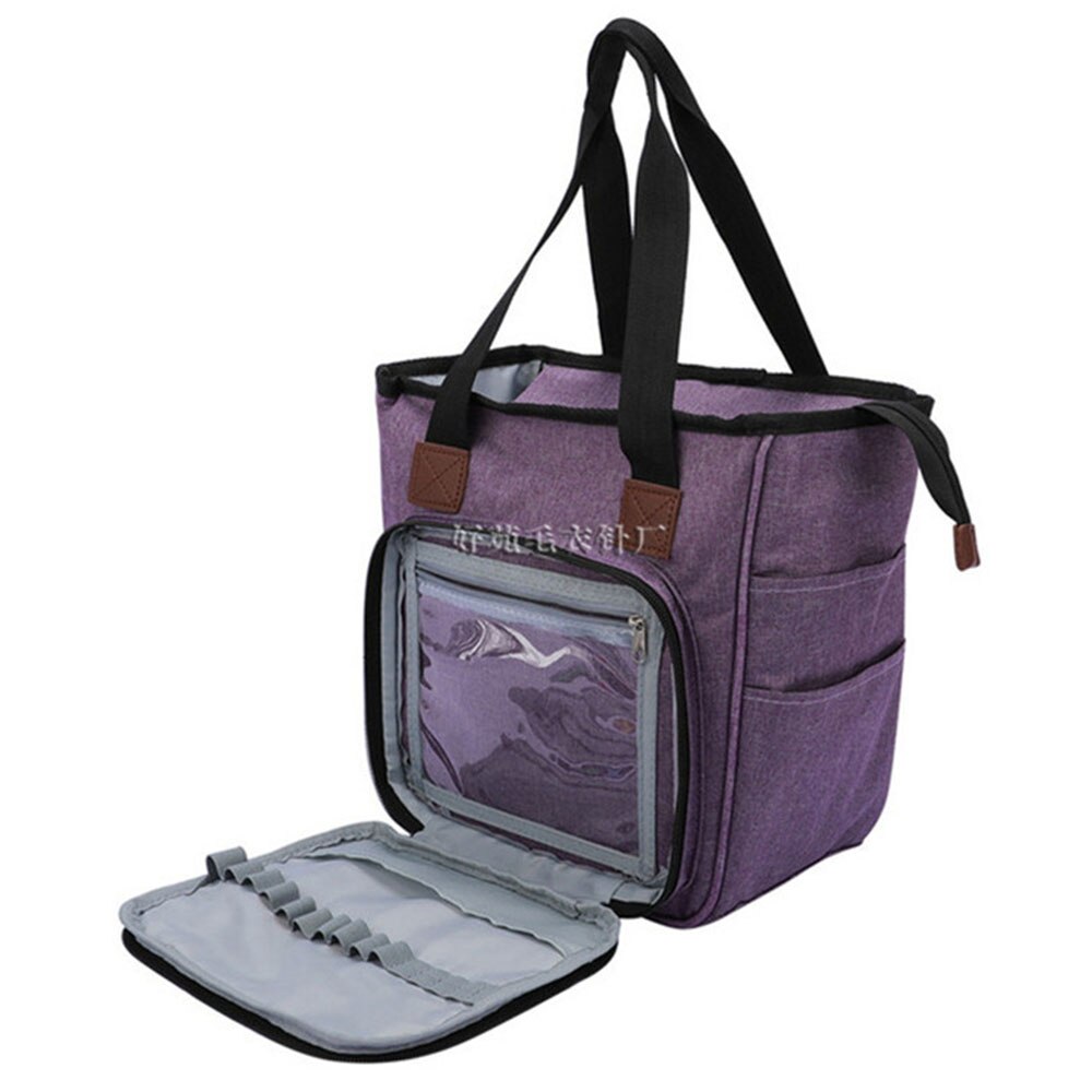 Knitting Bag Portable Yarn Storage Bag Tote for Wool Crochet Hooks Knitting Needles Sewing Supplies Set DIY Household Organizer: RE1957