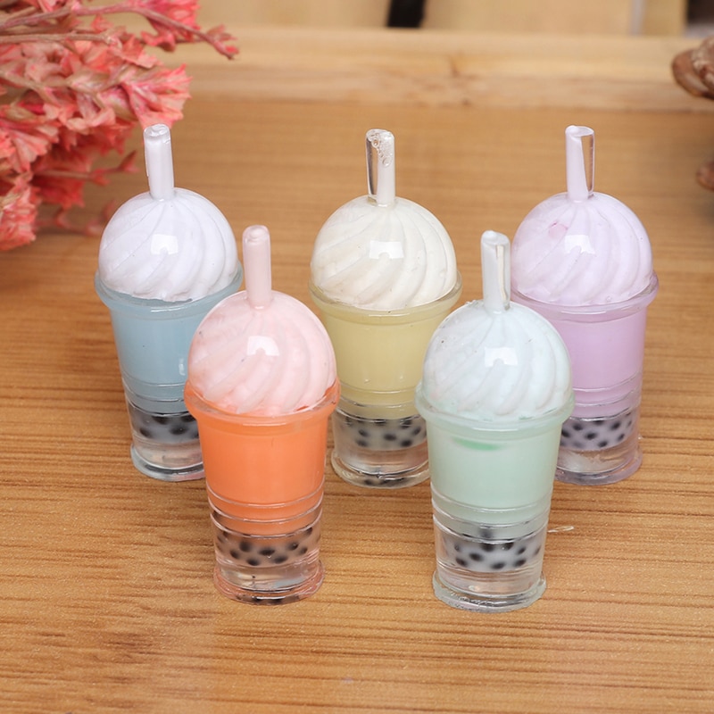5pcs 1/12 miniatura Dollhouse Bubble Tea modello bevande accessori per giocattoli per alimenti per bambole