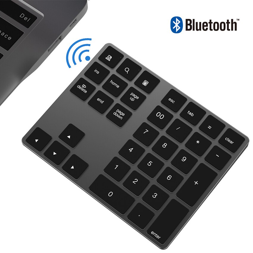 Bluetooth-compatible Keyboard, 34Keys Mini Foldable Wireless Keyboard, Durable Aluminum Alloy Housing, for iOS Android, Windows