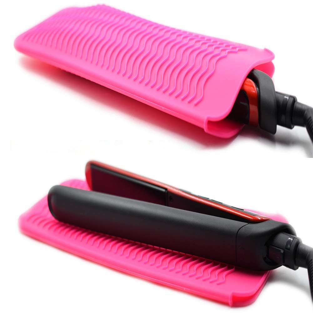 Alfombrilla de silicona anticalor, cubierta de aislamiento Flexible resistente al calor para plancha de pelo, herramienta de peinado