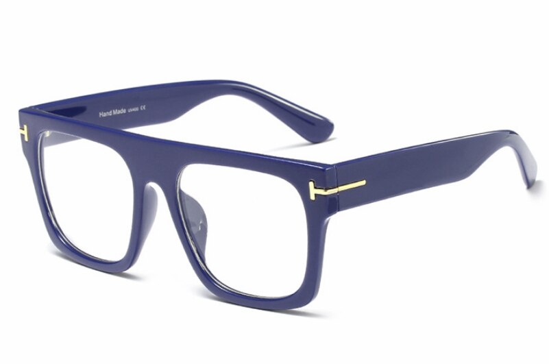 45718 Retro Square Glasses Frames Men Women Trending Styles Optical Computer Glasses: C5 blue