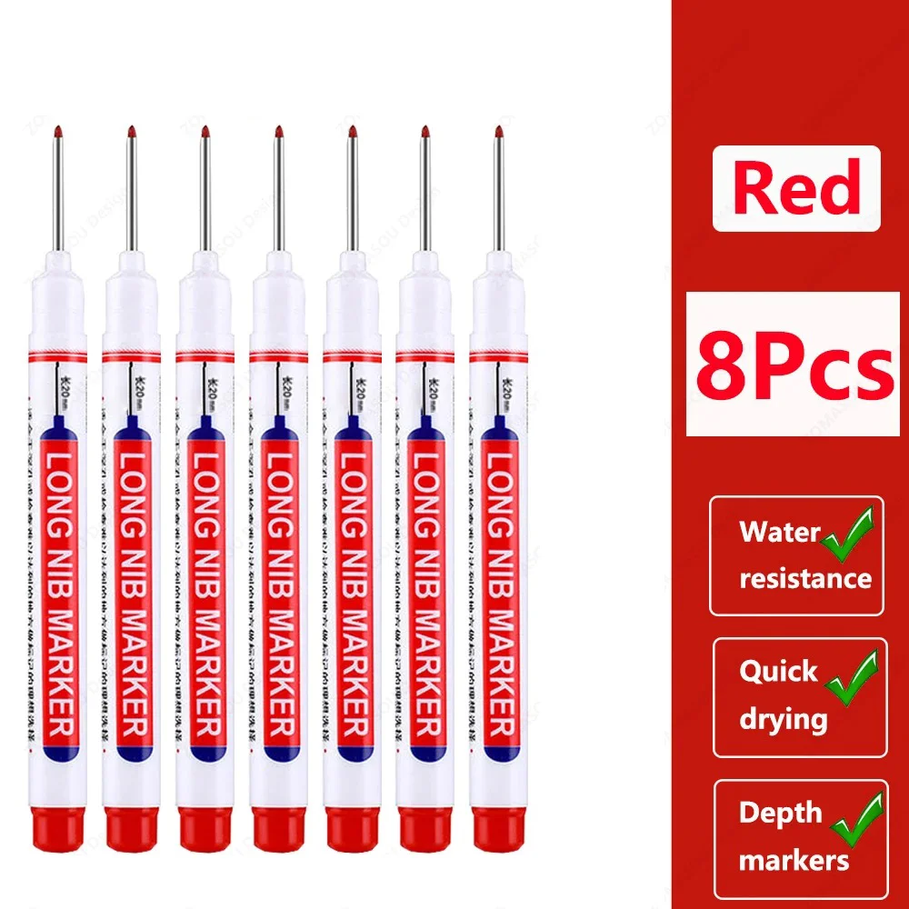 Long Tip Marking Pen 20mm High Visibility Ink, Fast-Drying Permanent with Ergonomic Grip for DIY Craft & All-Surface Woodworking: PURPLE