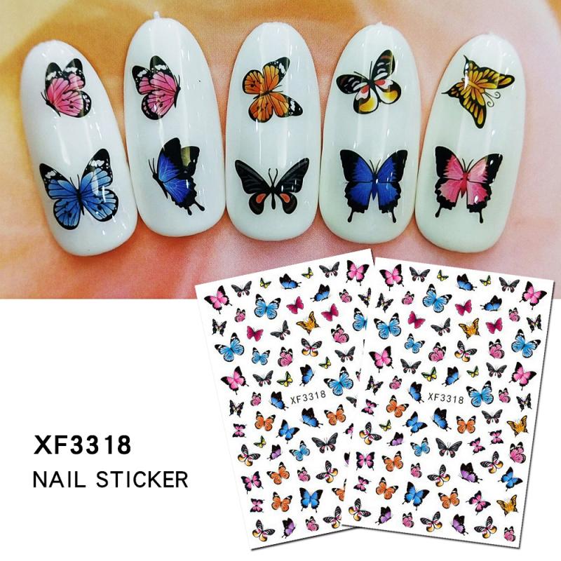 1 pièces belle papillon fantaisie 3D dos colle ongle décalcomanie décoration ongle Art ongle outil ongle ornement érable ongle autocollant: 04
