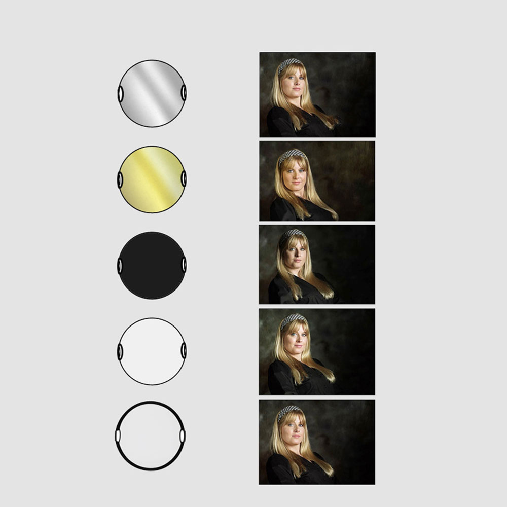 Handheld 60cm 5 in 1 Lighting Collapsible Photo Video Reflector Board Panel Disc Photography Studio