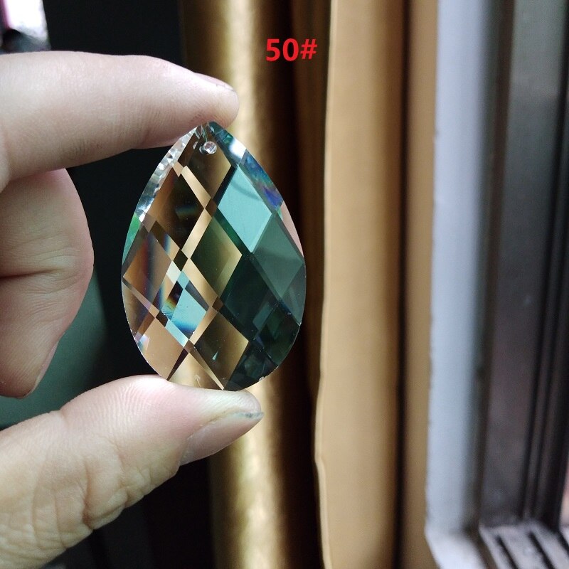10 stks/partij 50 # machine slijpen clear K9 Optische netto Crystal Prism Ornament Suncatcher Glas Kralen Voor Kroonluchter kristal