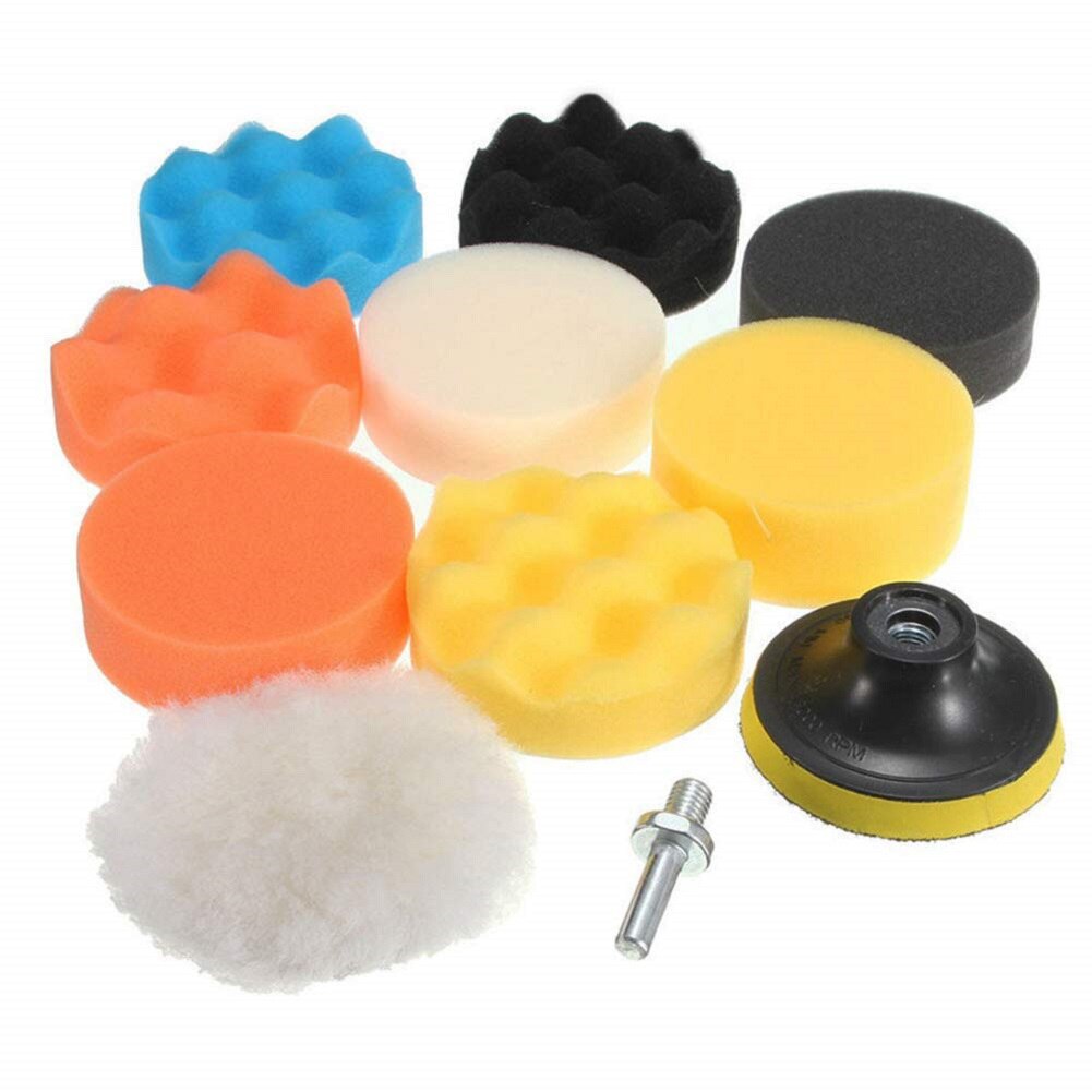 3 Inch Spons Polijsten Pads Met Boor Adapter Outdoor Persoonlijke Auto Kleine Wollen Buffing Pad Kit Onderdelen Decoratie