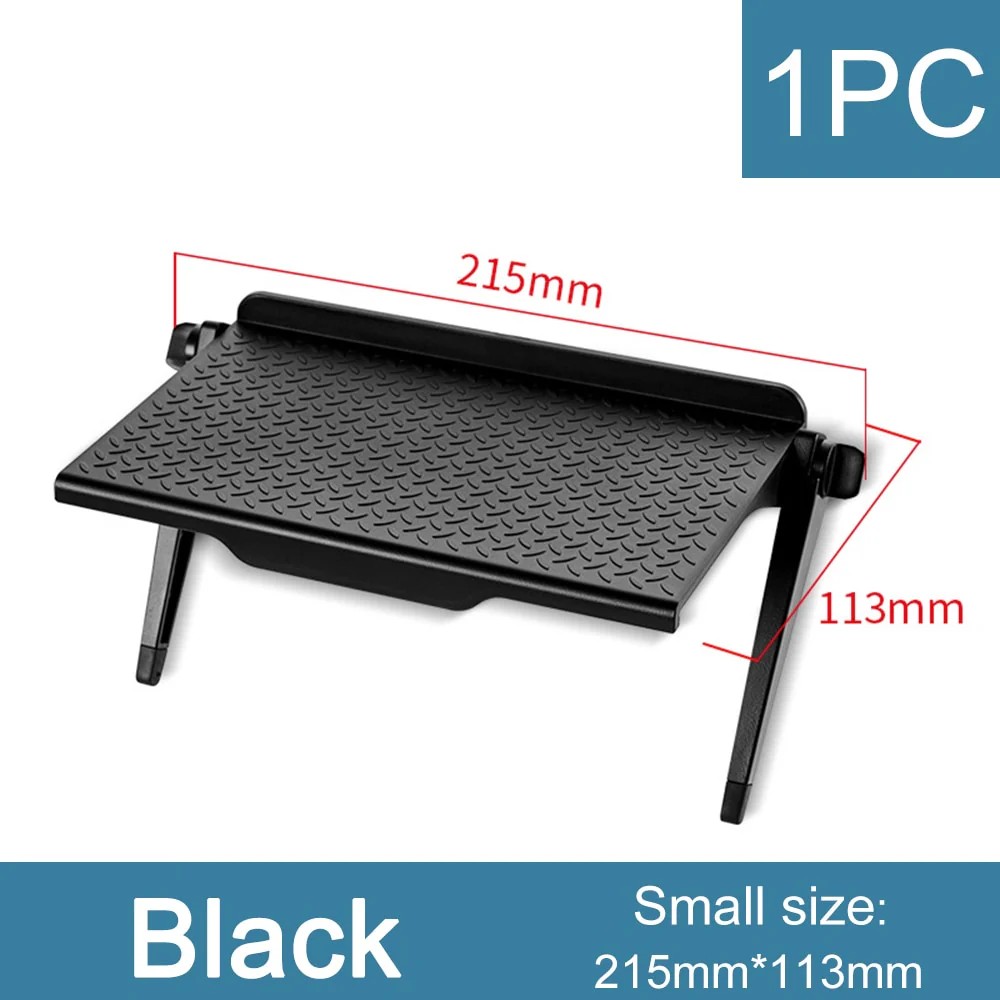 Estante de almacenamiento multifuncional para pantalla de TV, organizador para pantalla de ordenador y enrutador, que ahorra espacio, accesorio de decoración del hogar: Negro