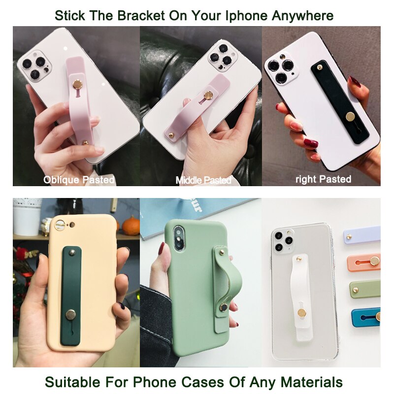 Universal Wrist Band phone stand For iPhone Finger Grip Mobile Phone Holder for xiaomi Push Pull back sticked Socket bracket