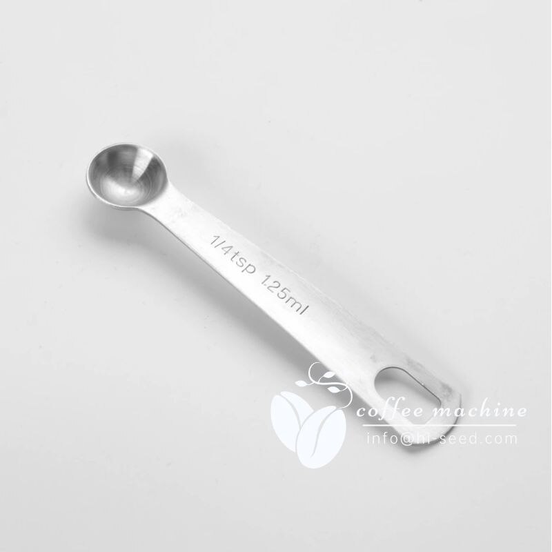 Baked stainless steel measuring spoon four-piece measuring cup commercial kitchen tools about 384 grams milk tea shop supplies: 1.25ml