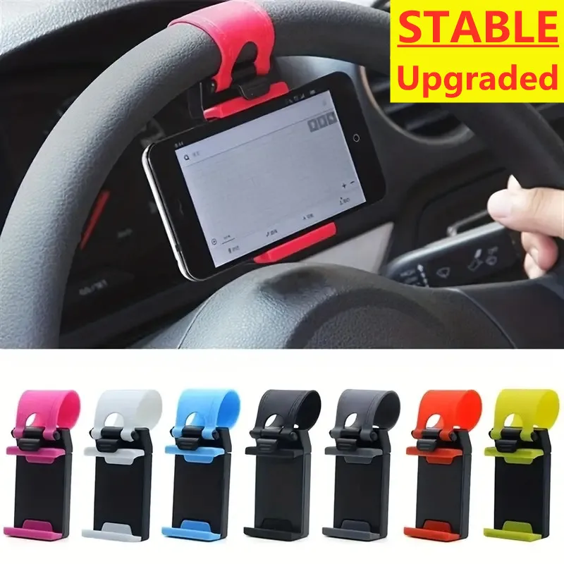 Soporte Universal para teléfono para volante de coche, soporte con gancho para navegación, soporte para teléfono móvil en coche para iPhone, Xiaomi y Samsung
