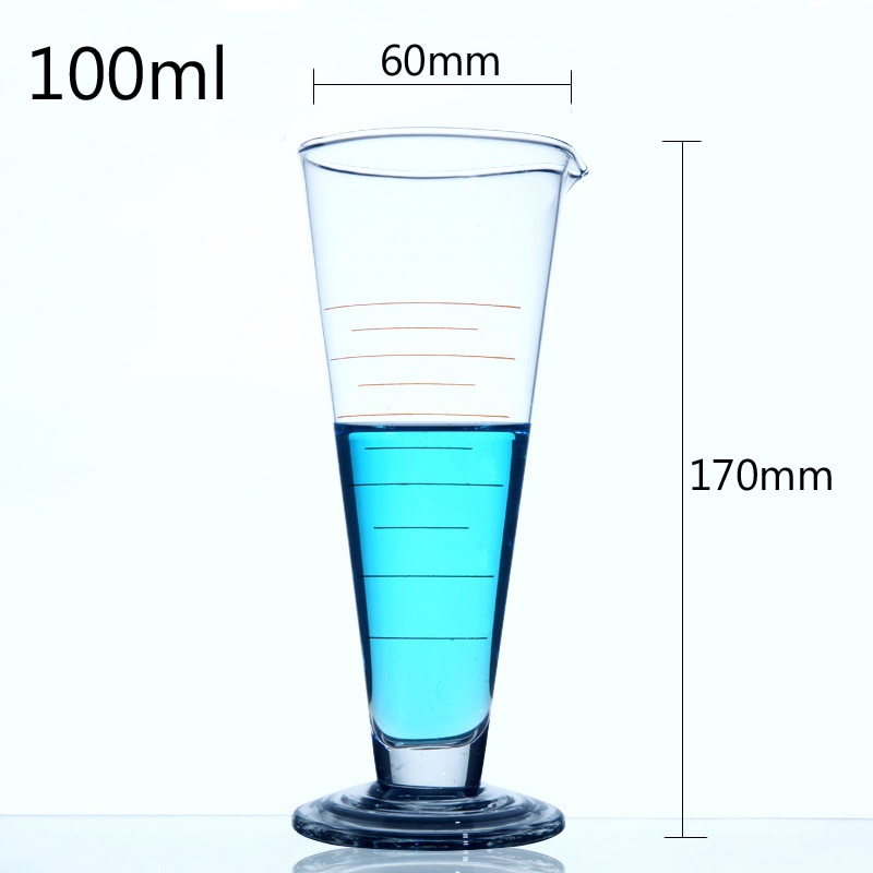 LINYEYUE 100mL Absolvent Konische Glas Messbecher Glas Dreieck Becher Labor Zylinder Chemie Ausrügestochen