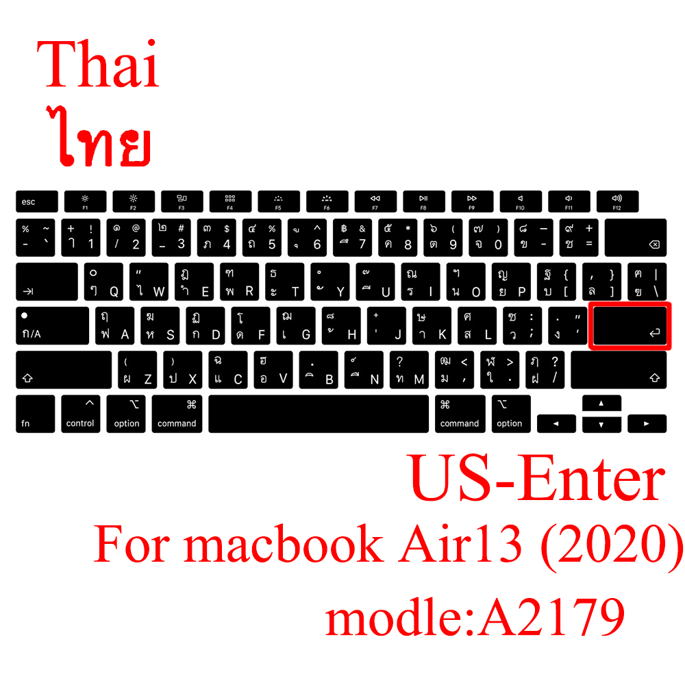 For Macbook Air 13 Keyboard cover Laptop protective film 13 inch A2179 silicone Keyboard cover Russian French Spanish Korea: US Thailand