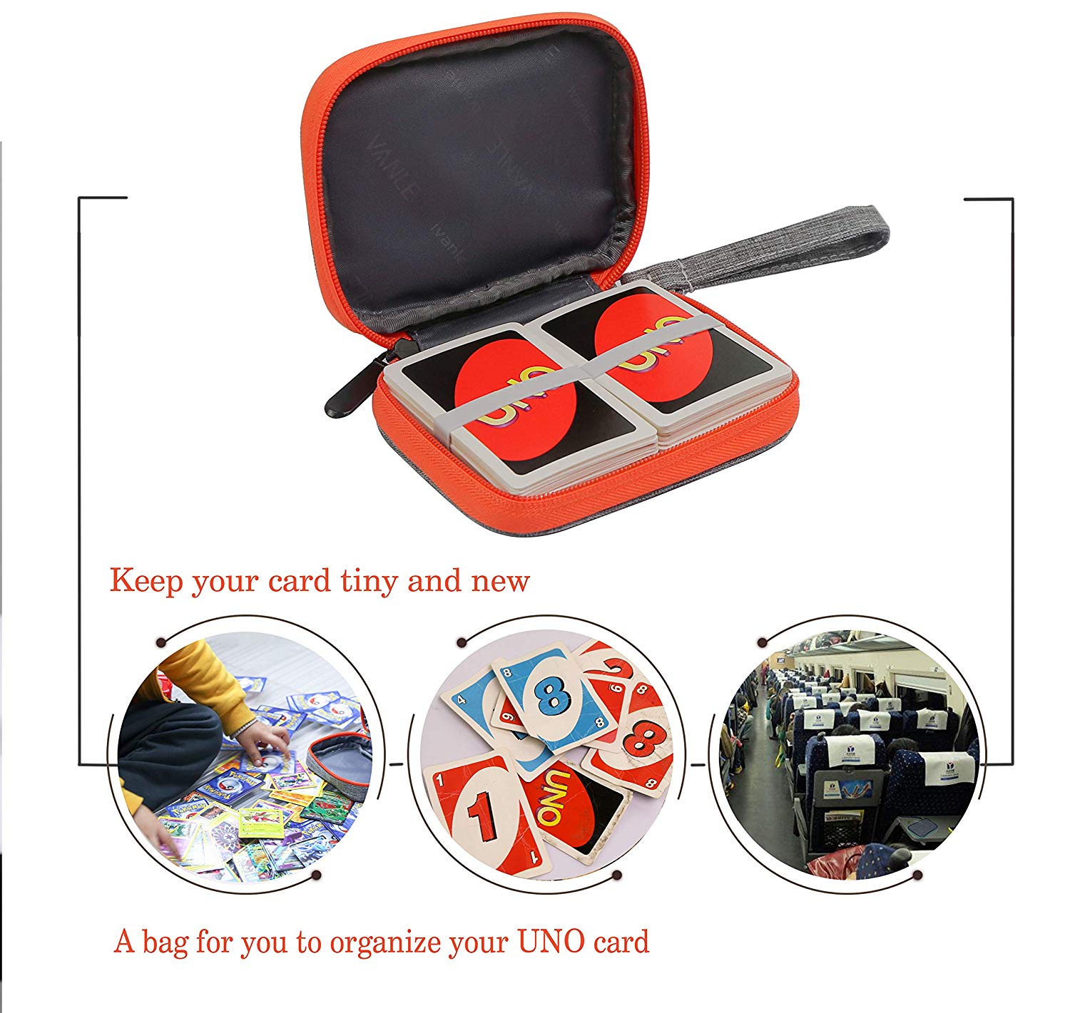 Voyage sac de rangement pour UNO étui pour jeux de cartes tissu doux imperméable Protection anti-rayures pour UNO cartes pour plein air jeu Camping