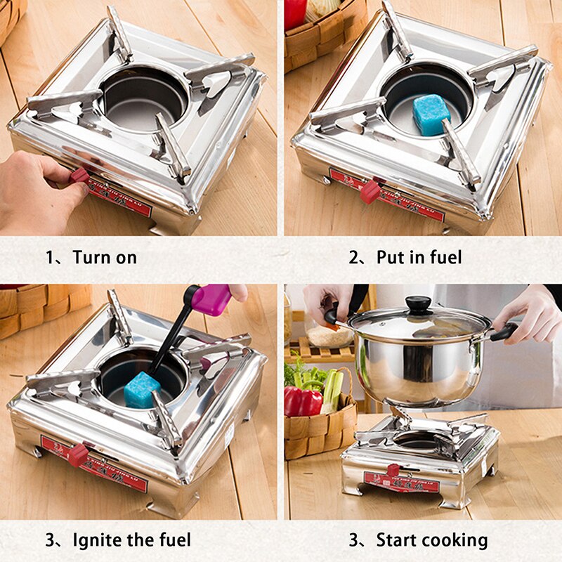 Draagbare Gasfornuis Rvs Camping Kachel Geest Fornuis Voor Camping Wandelen Vissen Backpacken Brander Apparatuur