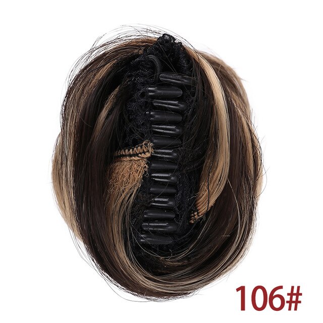 Aioosoo, moño de pelo moño rizado para mujeres, moño de Donut, extensiones de postizas, moño sintético de fibra de alta temperatura: 106