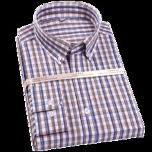 Ikke-jern bomuldsmænd kjole skjorter langærmet klassisk rutet afslappet skjorte regelmæssig pasform jern-fri høj kvalitet