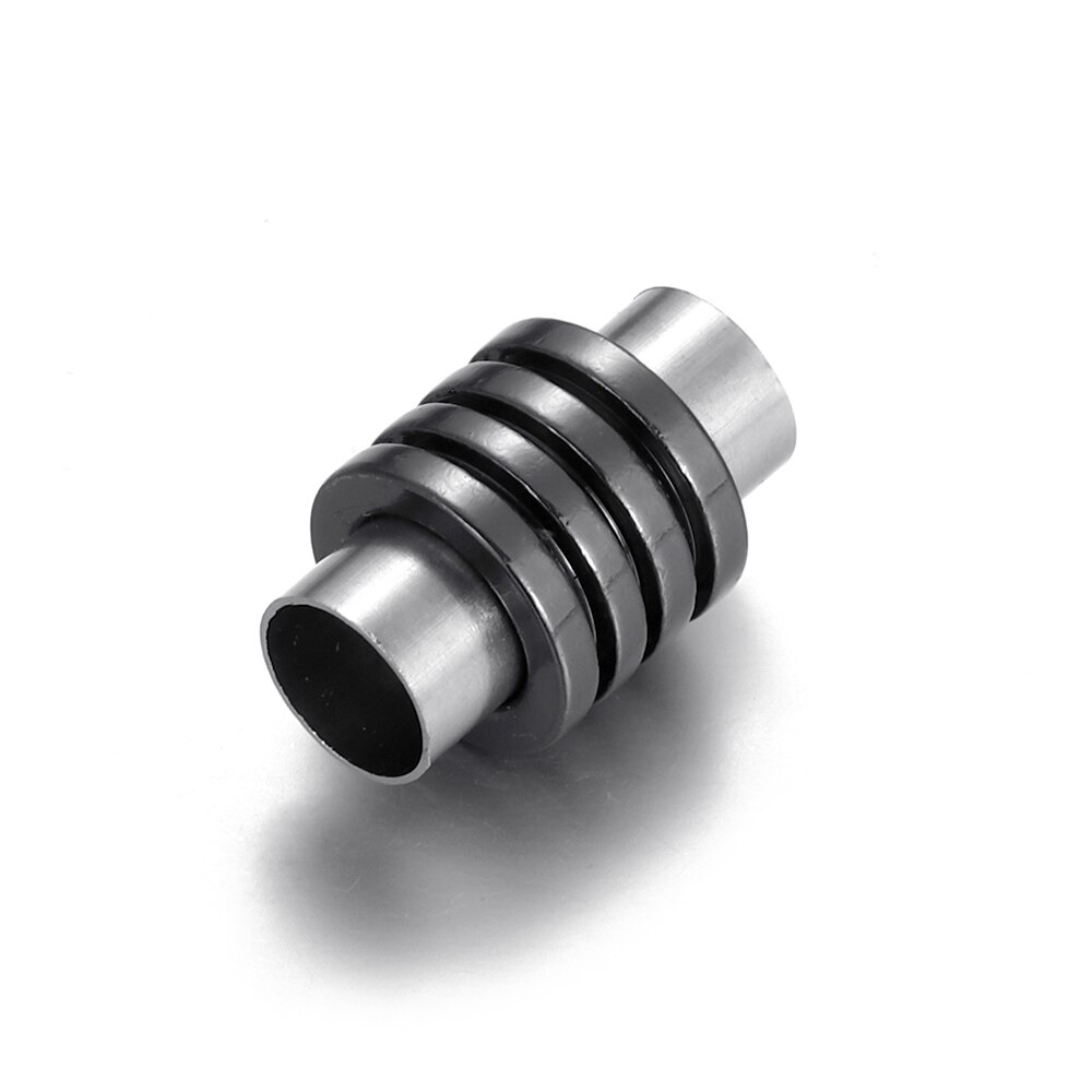 Stainless Steel Magnetic Clasps Column Hole 6mm Leather Cord Clasp Bracelet Magnet Buckle Closure DIY Jewelry Making Accessories: Gun Black