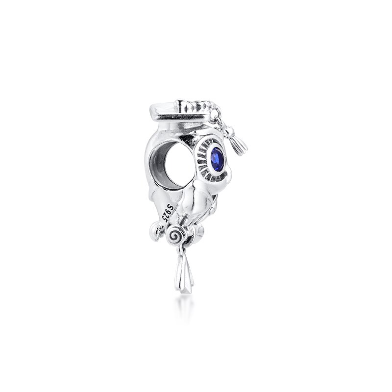 Wise Owl Graduation Charm Fits Orignal Bracelets Woman DIY beads for jewelry making Silver kralen voor sieraden maken