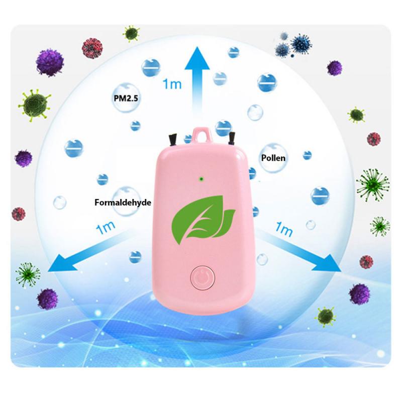 Portable Wearable Air Purifier Personal Mini Air Necklace Negative Ion Low Noise Portable Air Freshener Car Accessories
