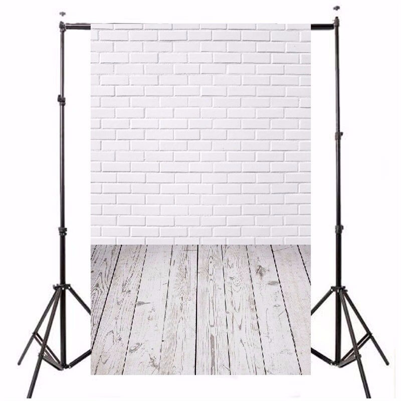 Freya 2.1x1.5 m Vinyl Fotografie Achtergrond Witte Bakstenen Muur Oud Hout Textuur Fotografische Achtergronden 5x7ft Voor Studio Foto prop