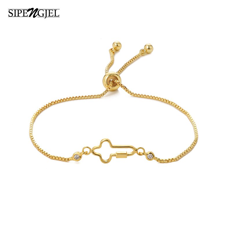 Fashoin Kubieke Zirkoon Kleine Geometrische Kruis Armband Open Verstelbare Bedelarmband Voor Vrouwen Sieraden: 18K