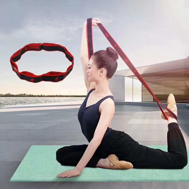 Sangle extensible de Yoga avec 8 boucles élastique pliant réglable bande danse latine étirement ceinture