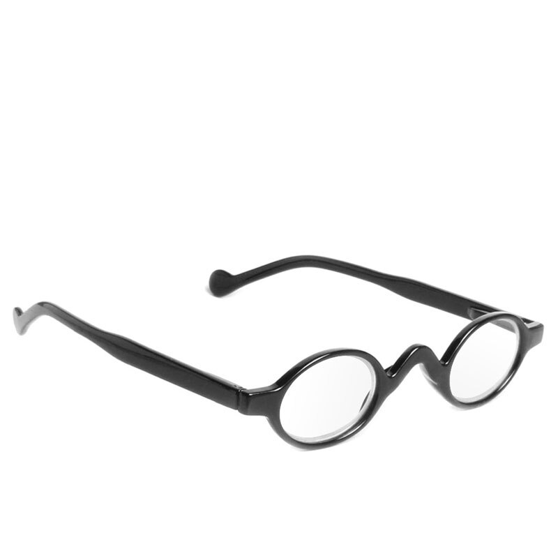 Retro Vintage Mini Kleine Ronde Frame Mannen Vrouwen Lezers Leesbril: +200 / Black