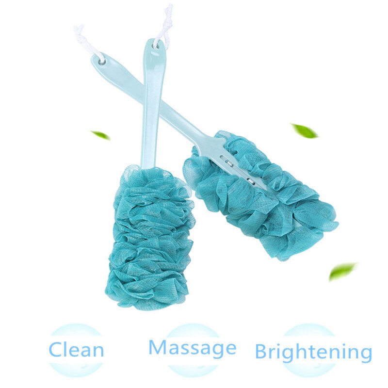 Body Brush With Long Handle Bathroom Tool Shower Accessory Bath Brush Skin Cleaner Bath Sponge Body Wash Back Scrubber Mesh
