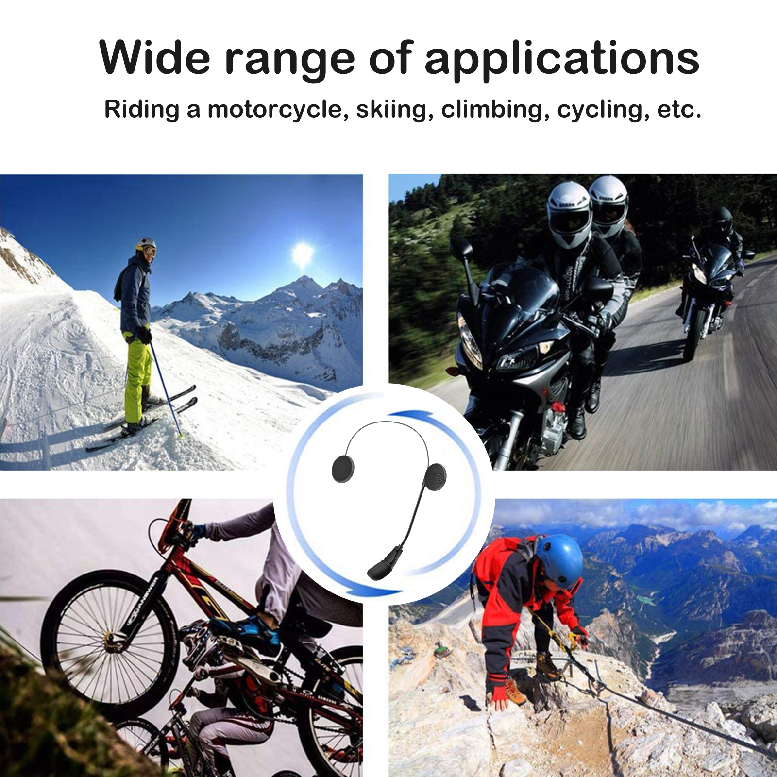 Motocykl M8 kask słuchawki Bluetooth kompatybilny 5.0 stereofoniczny z mikrofonem głośniki z redukcją szumów domofon słuchawki bezprzewodowe