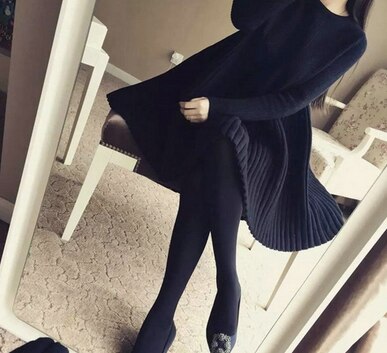 Automne Hiver Maternité Pull L-3XL Femmes Vêtements Fond Long Pull Grossesse Vêtements Tricotés: Black / XXXL